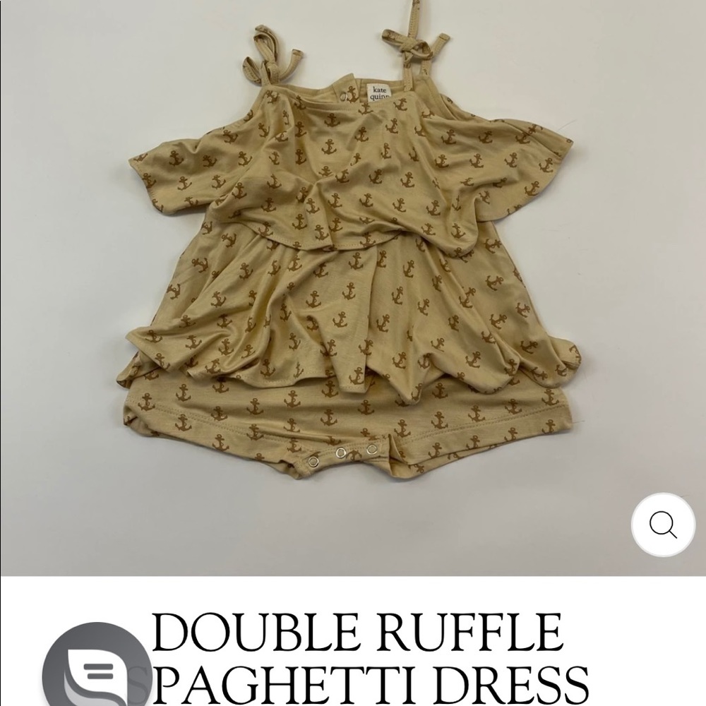 Anchor double ruffle spaghetti tie strap bodysuit Kate Quinn NWT tie strap dress